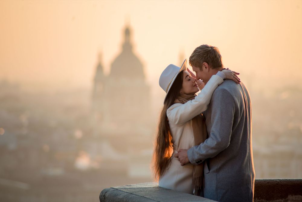 Couple during a Budapest photo shoot